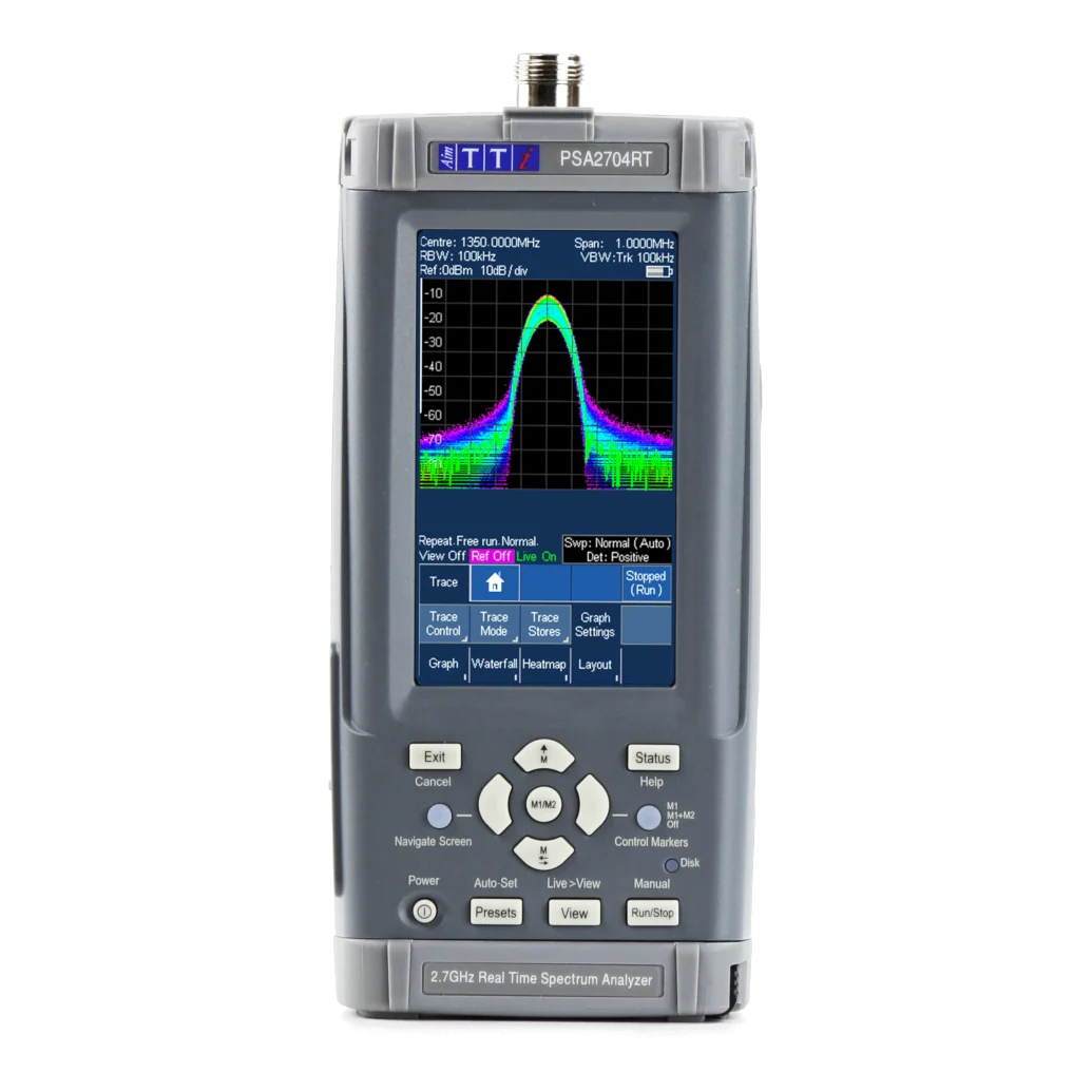 Aim-TTi PSA2704RT Handheld RF Spectrum Analyzer Front