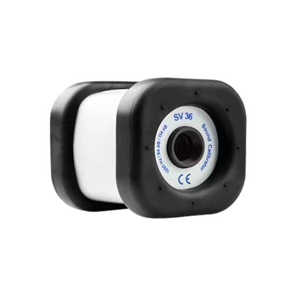 Sound Calibrator with 'SV 36' branding on a white background