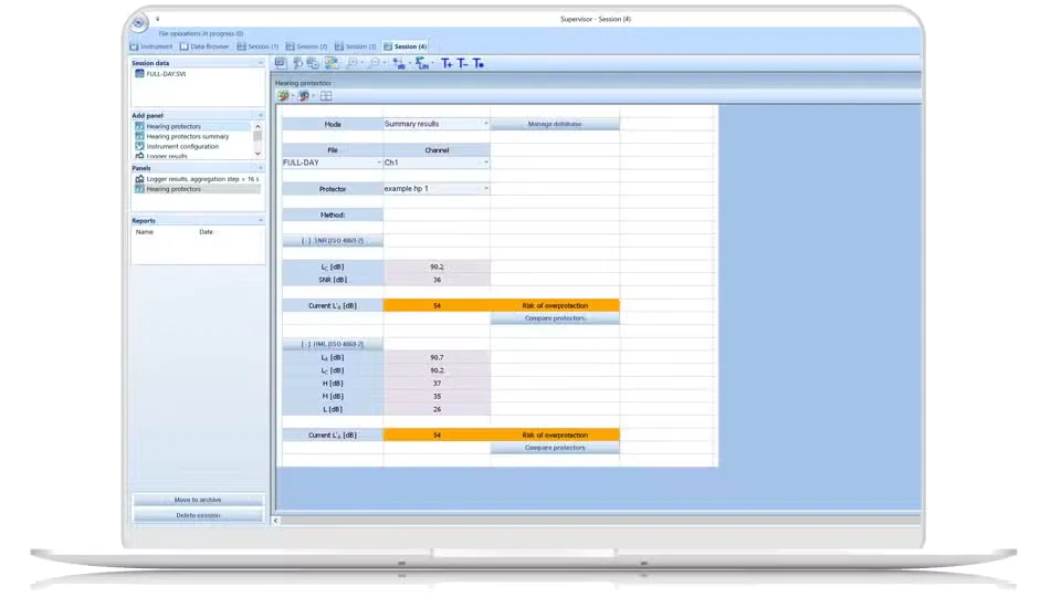 Computer screen displaying Svantek Supervisor PC Software for Health and Safety with a white background