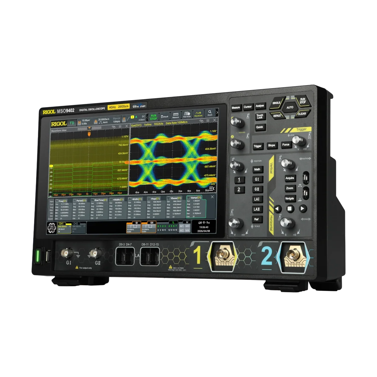 RIGOL MSO9402 4 GHz Oscilloscope Left