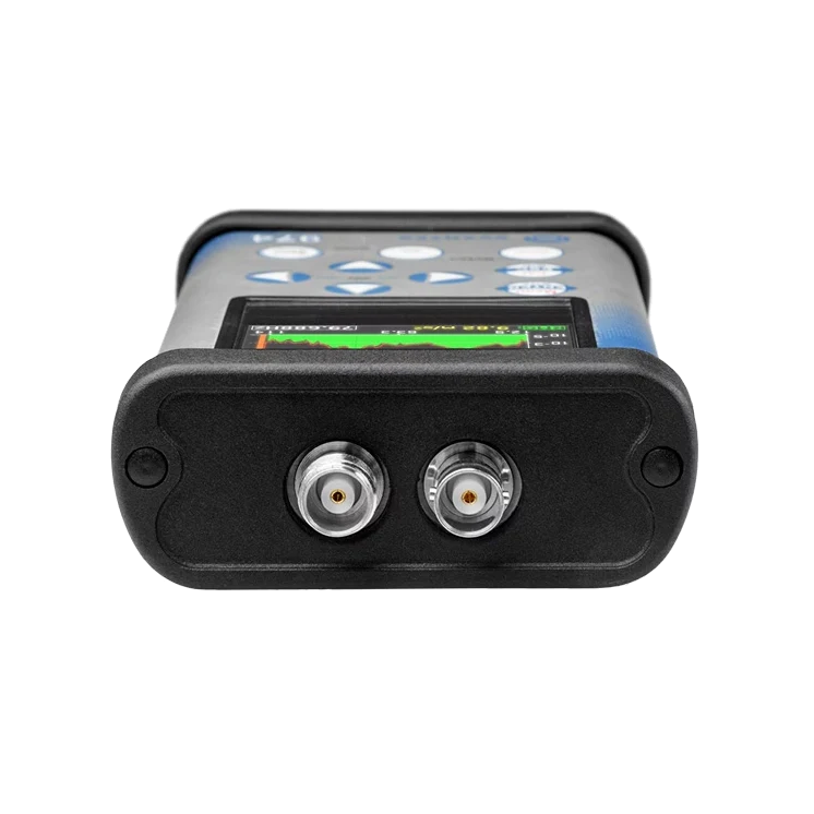 Svantek SVAN 974 Vibration Meter and FFT Analyser with two connectors on a white background