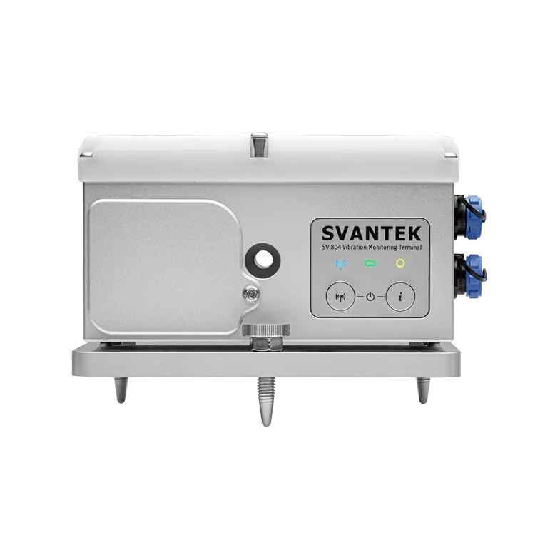Svantek SV 804 Wireless Triaxial Vibration Monitor on a white background