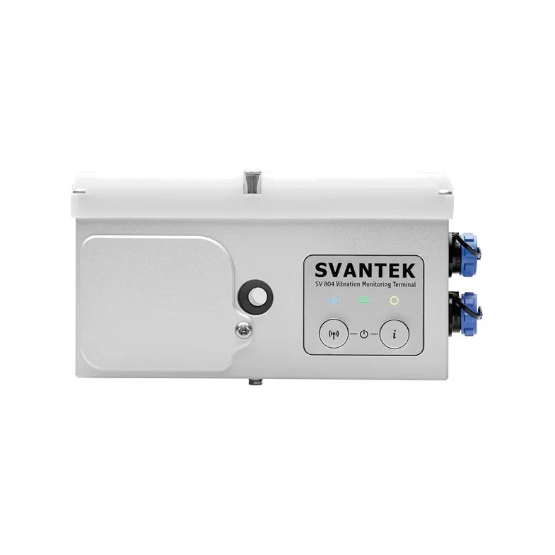 Svantek SV 804 Wireless Triaxial Vibration Monitor on a white background